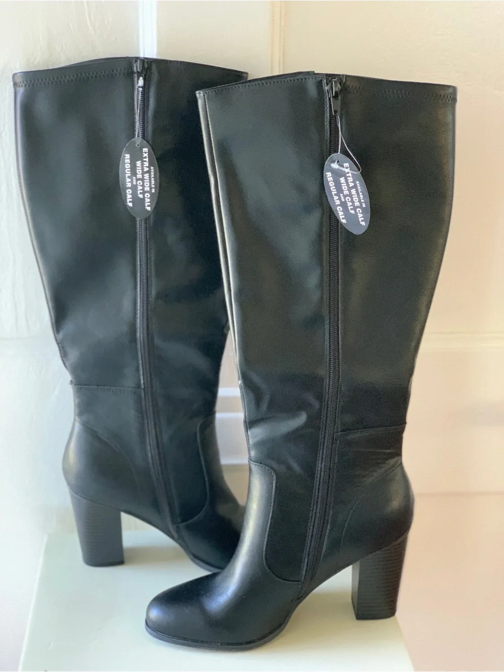 NWT Style & Co. Women’s Addy Knee High Wide Calf Dress Boots Black Smooth Sz 9.5